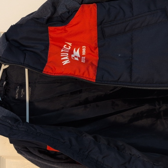 Nautica Red and Blue Vest and Sweatshirt Combo Jacket Boys Size 7 - Picture 6 of 8